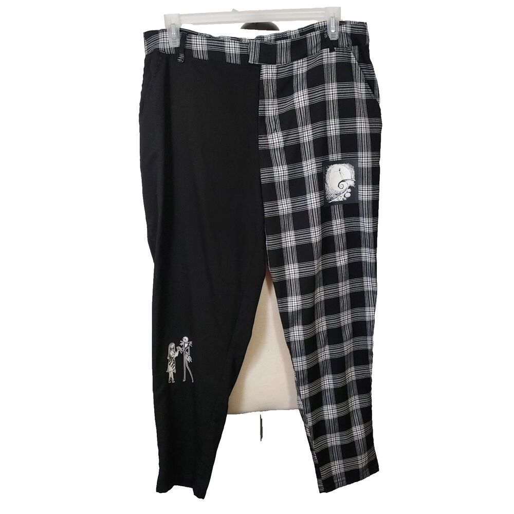 Disney Burtons The Nightmare Before Christmas Size 2X Black White Plaid Pants